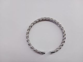 Pulsera Lotus plata trenzada