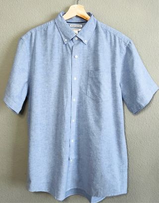 Camisa Oxford Azul Claro Hombre L Nueva