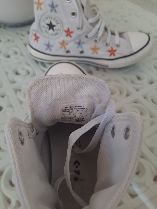 Converse alte bianche taglia 34