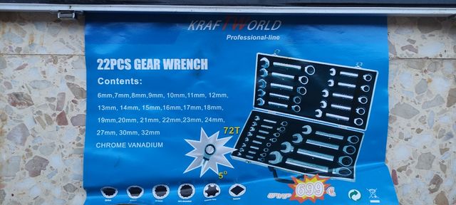 Juego Llaves Fijas Carraca 22pcs KraftWorld