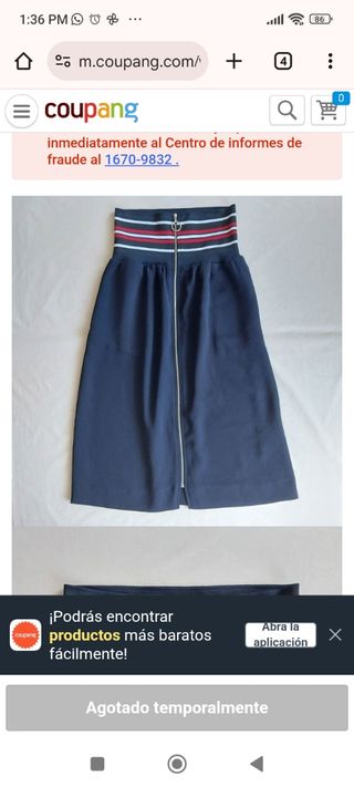 Falda  Zara azul