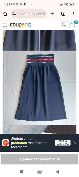 Falda  Zara azul