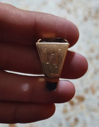 Anello vintage oro 18k pietra marrone