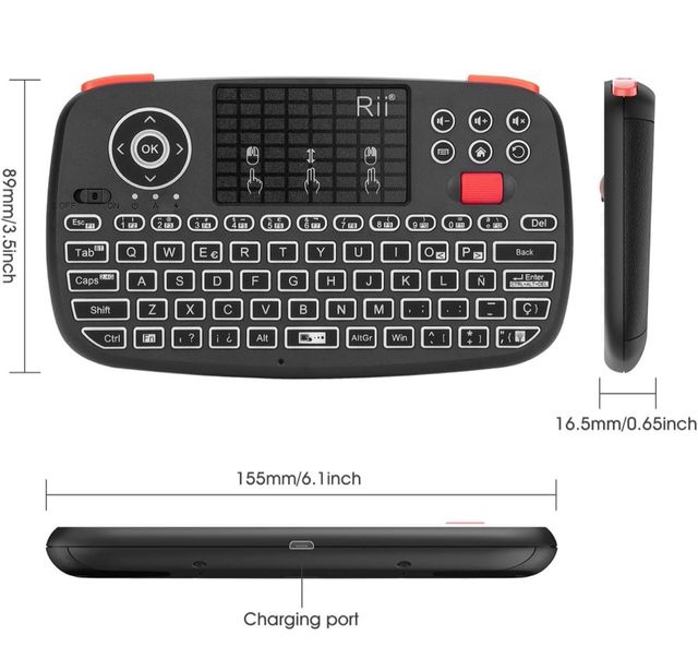 Teclado Rii inalámbrico 2 en 1
