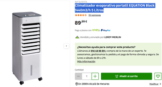 Aire acondicionado portatil EQUATION climatizador
