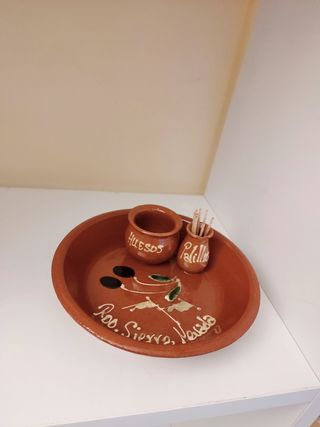 Plato aceitunas vintage barro