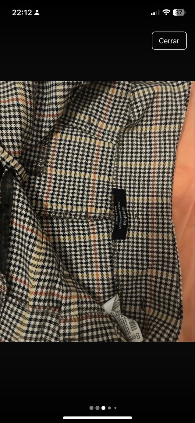 Pantalón cuadros beige-negro