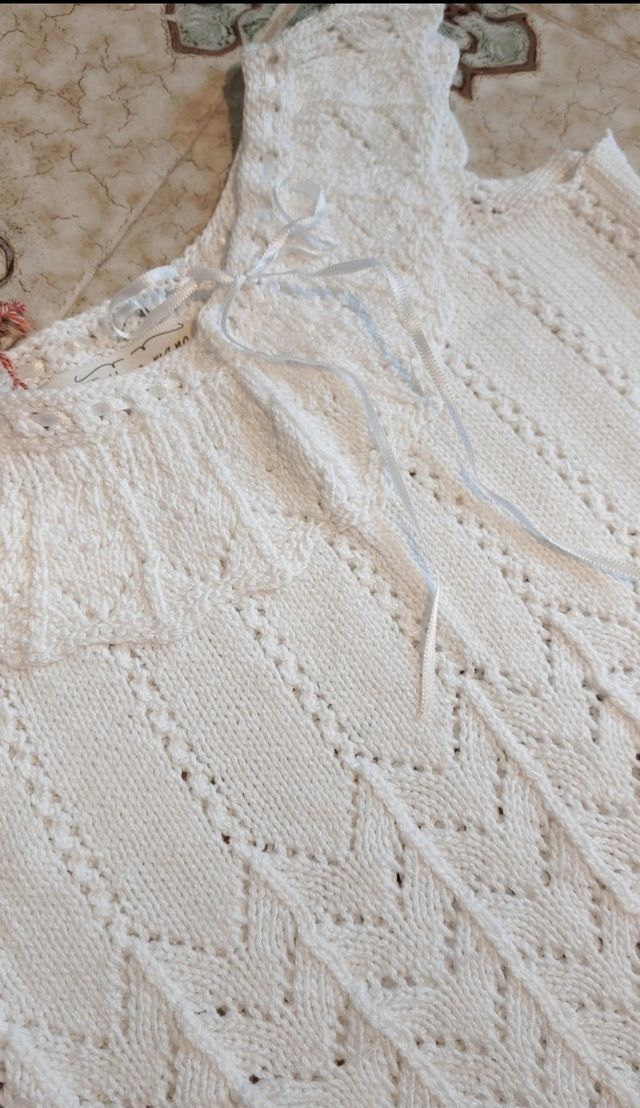 Top pizzo bianco handmade