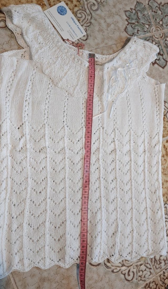 Top pizzo bianco handmade