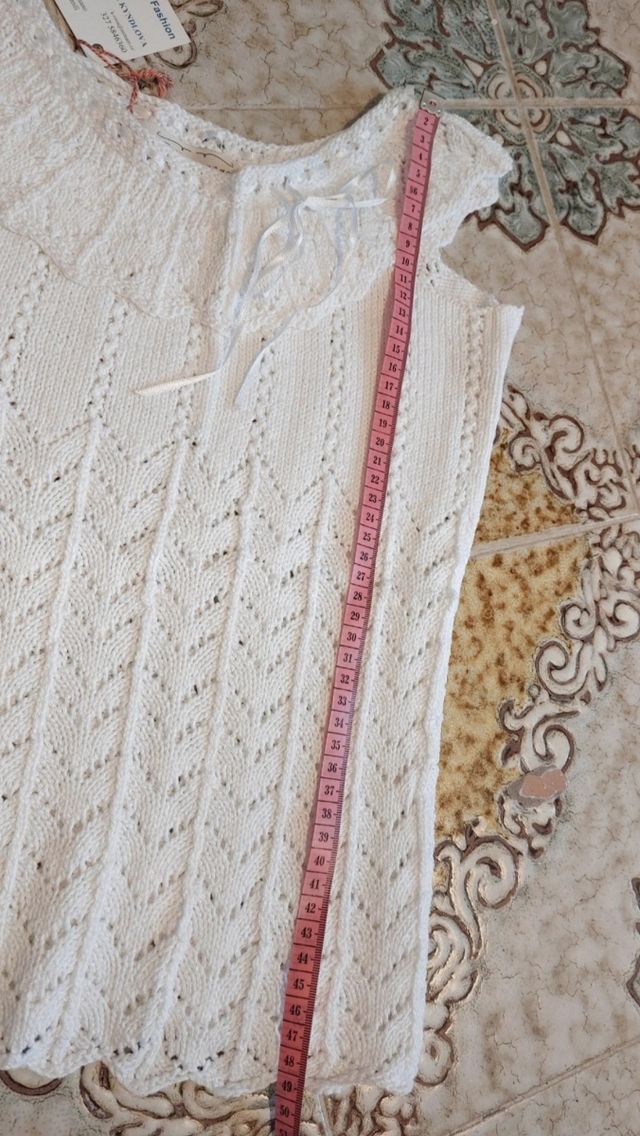 Top pizzo bianco handmade