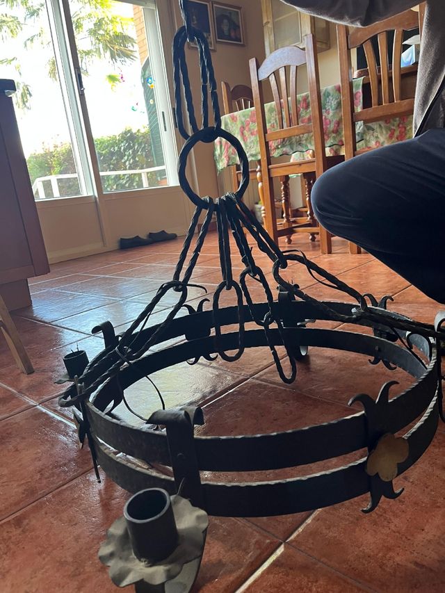 Lampara hierro forjado artesanal