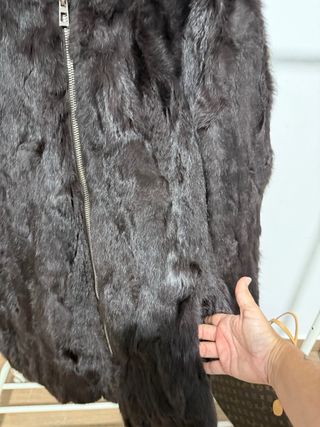 Chaquetón pelo conejo marrón