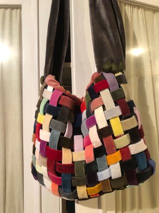 Bolso patchwork terciopelo multicolor