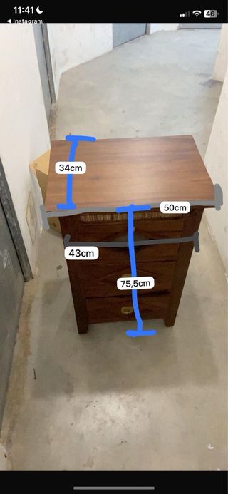 Mesitas y cabecero cama madera