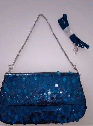Bolso fiesta azul lentejuelas