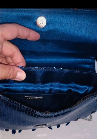 Bolso fiesta azul lentejuelas