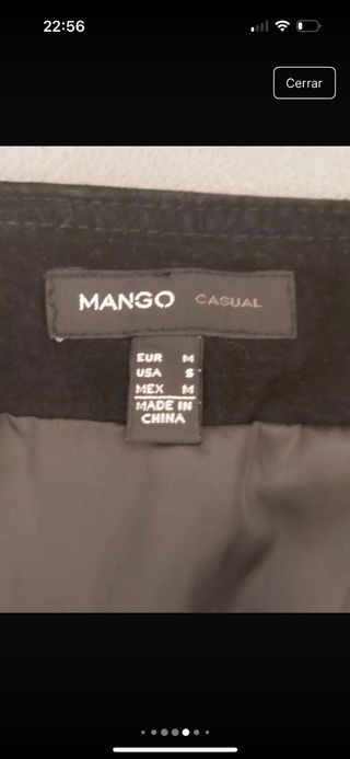 Falda negra Mango M - Piel