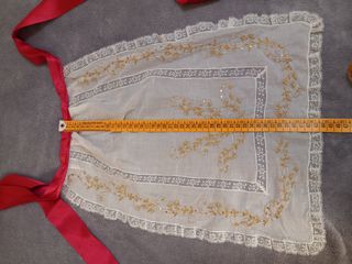 Delantal fallera blanco y dorado