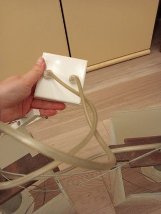 Lampada sospesa vetro-legno moderna