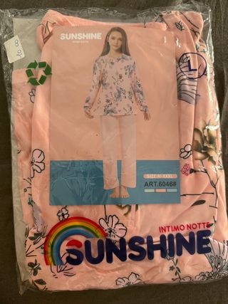 Pigiama SUNSHINE rosa e verde acqua