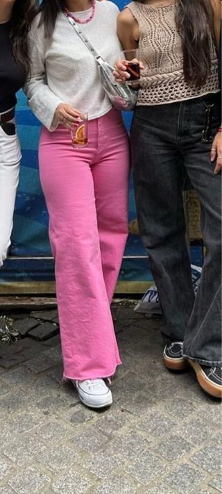 Pantalones rosa Zara - tiro alto