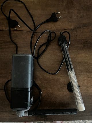Filtro y calentador acuario