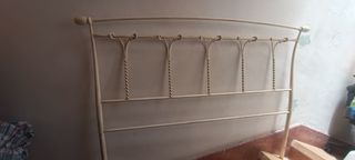 25€ Cabezal cama, Cabecero forja blanco crudo 135