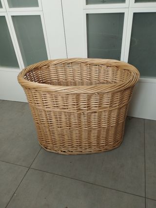 Cesto mimbre oval beige