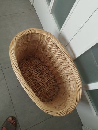 Cesto mimbre oval beige