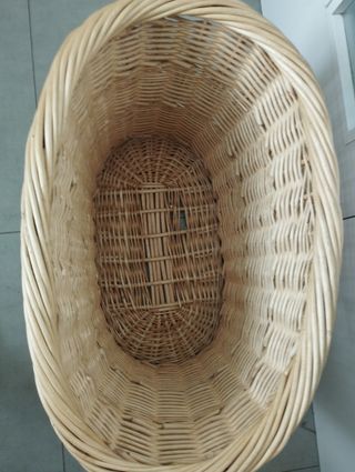 Cesto mimbre oval beige