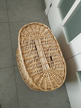 Cesto mimbre oval beige