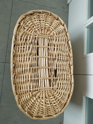 Cesto mimbre oval beige