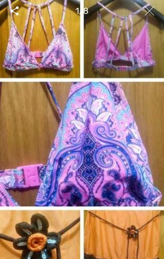 Bikini top + falda cubrebikini t- S