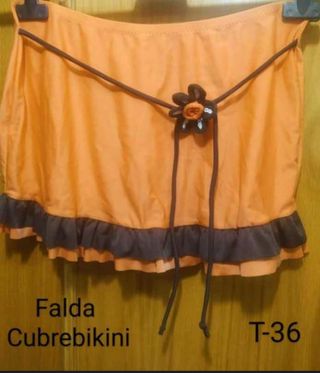 Bikini top + falda cubrebikini t- S