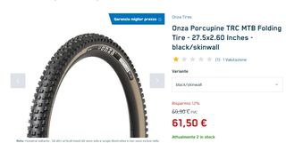 Copertoni MTB Onza Porcupine TRC 27.5x2.60