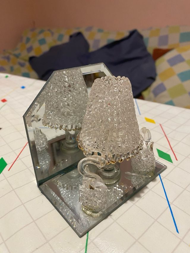 Adorno cisnes cristal: lámpara & 2 cisnes