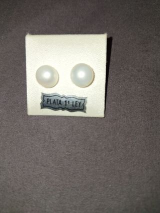 Pendientes Perla Plata