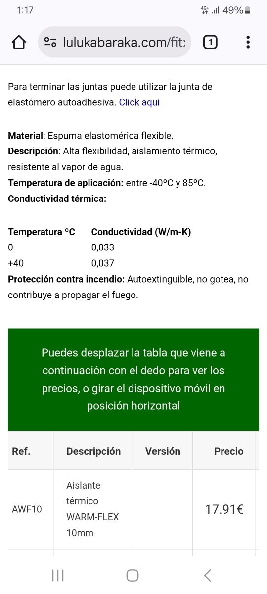 Aislante térmico 10mm 