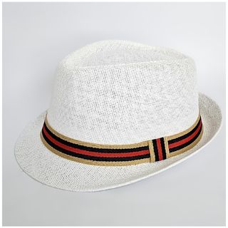 Sombrero Trilby Blanco Paja Adulto M/L