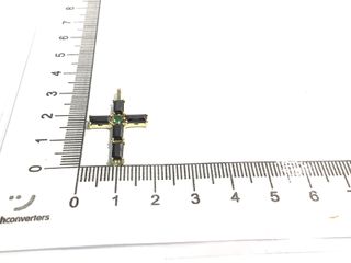 crucifijo oro 18k con piedra con circonita