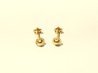 pendientes oro 18k con piedra