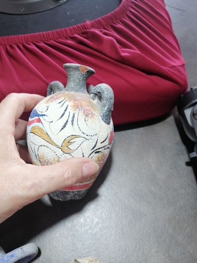 3 Vasi Ceramica Etnika Dipinti a Mano