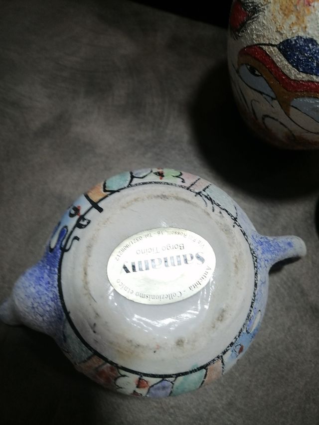 3 Vasi Ceramica Etnika Dipinti a Mano