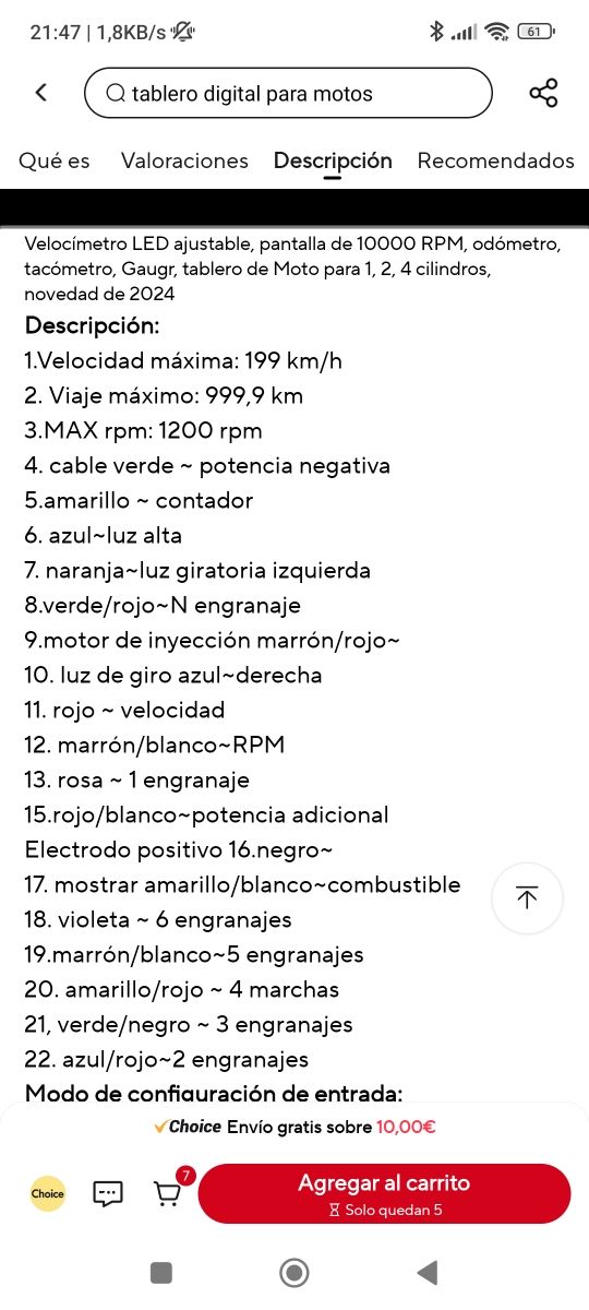 Panel Instrumentos Moto - Digital