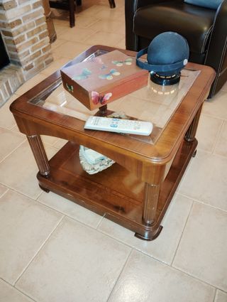 Muebles : vitrina + mesa centro cajonera espejo 