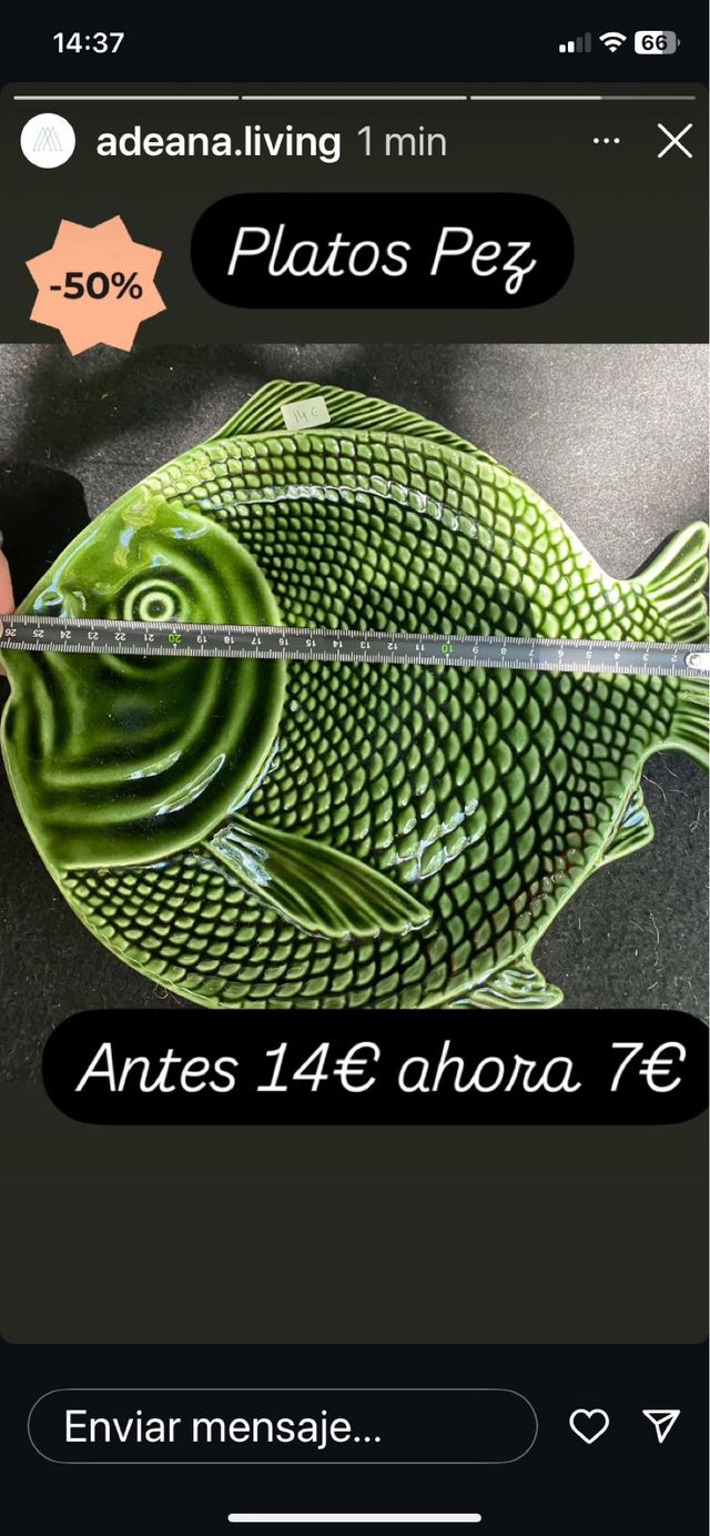 Platos decorativos pez - verdes