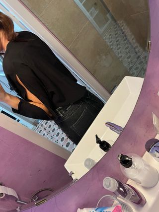 Top aperturas corto Zara negro - Talla M