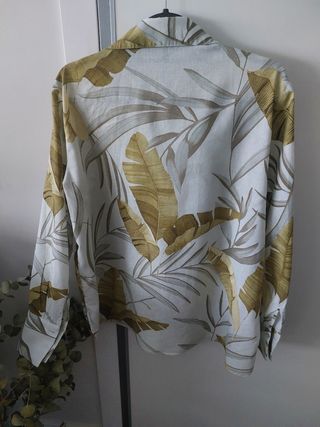 Camisa Massimo Dutti XL/44 - Lino estampada