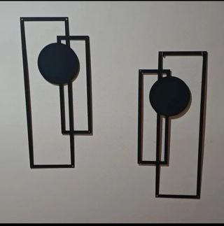 Arte pared metal negro abstracto