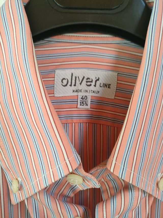 Camicia Uomo Oliver L - Righe Rosa Arancio